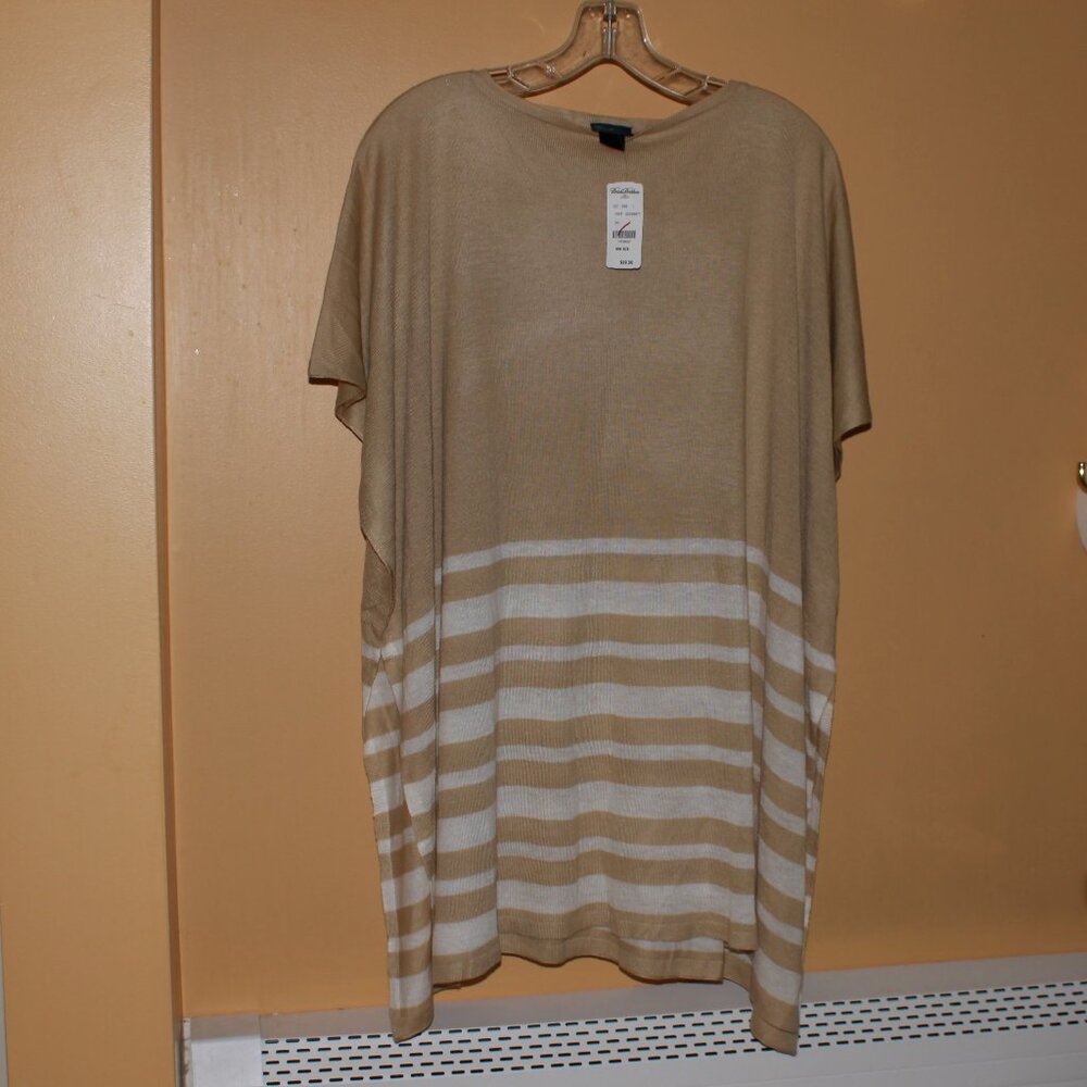 Brooks Brothers Striped Accent Draping Blouse
